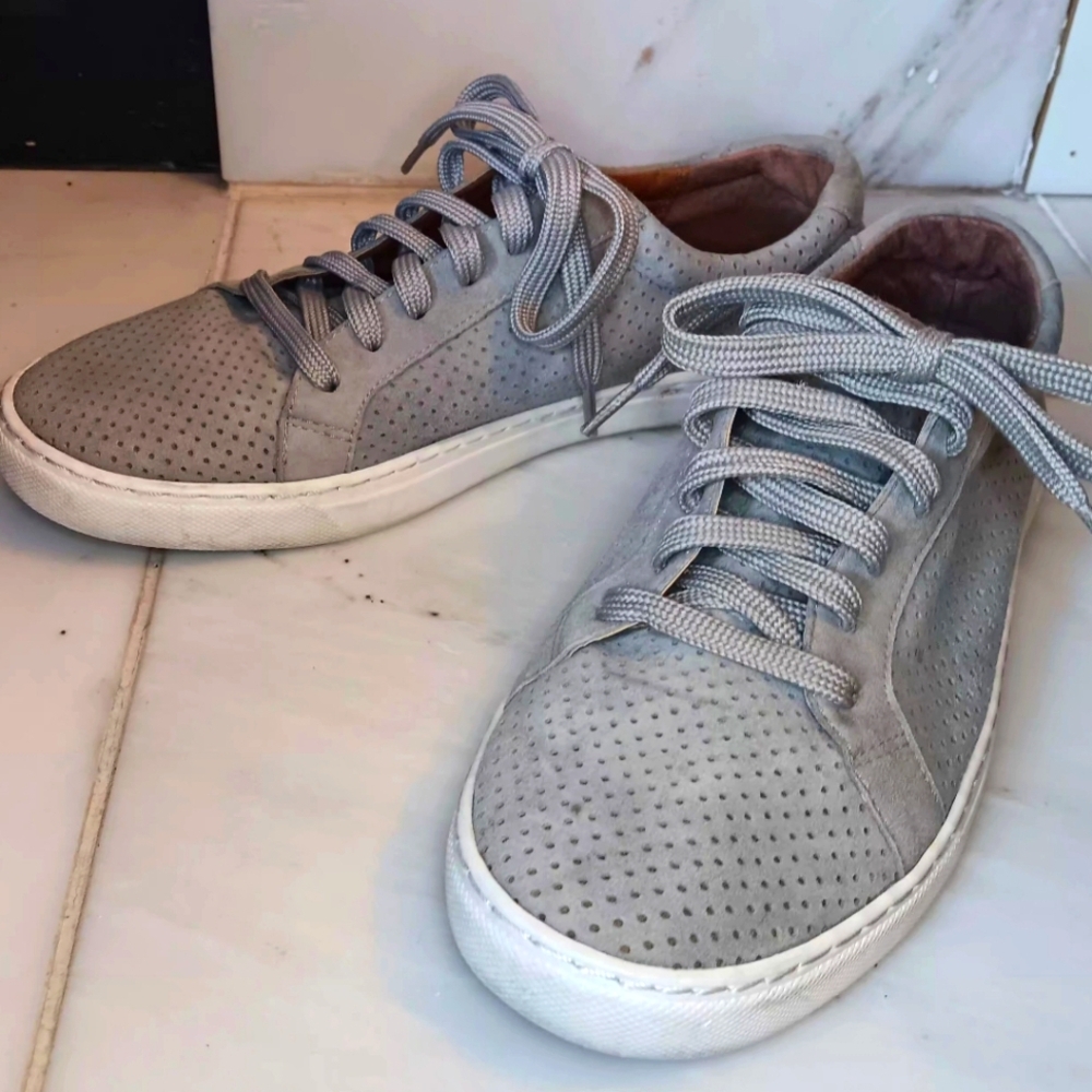 Caslon Perforated Suede Lace-Up Sneakers - Picture 4 of 7